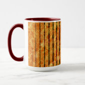 オレンジ違う色ストライプ、小さな正方形を引っ掻いた マグカップ (左)