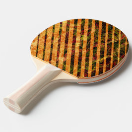オレンジ違う色ストライプ、小さな正方形を引っ掻いた 卓球ラケット