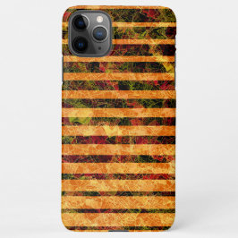 オレンジ違う色ストライプ、小さな正方形を引っ掻いた iPhone 11Pro MAXケース
