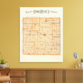 オレンジ郡の地図 キャンバスプリント (インサイチュ (リビング))