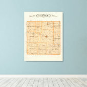 オレンジ郡の地図 キャンバスプリント (インサイチュ (ウッドフロア))