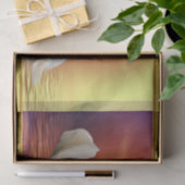 オレンジ金ゴールドの日没の湖の白い白鳥 薄葉紙 (ギフト)