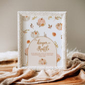 オレンジ金ゴールドカボチャおむつラッフルポスター ポスター