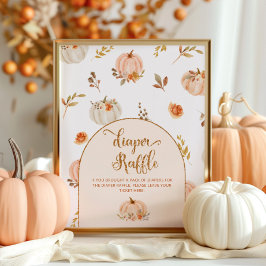 オレンジ金ゴールドカボチャおむつラッフルポスター ポスター