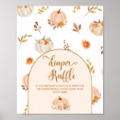 オレンジ金ゴールドカボチャおむつラッフルポスター ポスター (正面)