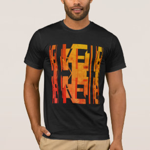 オレンジ金ゴールドシェードMCMルックフェードエフェクトデザイン Tシャツ
