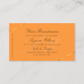 オレンジ金ゴールドデコー縁どルダイヤモンドとモノグラム 名刺 (裏面)