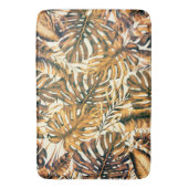 オレンジ金ゴールドトロピカルパーム葉ズサマーアイランド バスマット (正面縦)