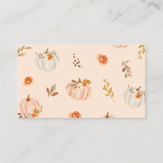 オレンジ金ゴールドフォイルベビーチケット用カボチャ本 エンクロージャーカード (裏面)