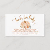 オレンジ金ゴールドフォイルベビーチケット用カボチャ本 エンクロージャーカード (正面)