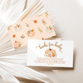 オレンジ金ゴールドフォイルベビーチケット用カボチャ本 エンクロージャーカード