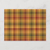 オレンジ金ゴールドラストカントリーチェックレシピカード ポストカード (正面)