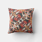 オレンジ金ゴールド木炭ベージュ斜めろうけつ染めのような クッション (裏面)