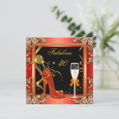 オレンジ金ゴールド素晴らしい30誕生日パーティー2 招待状 (スタンド正面)