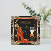 オレンジ金ゴールド素晴らしい30誕生日パーティー3 招待状 (スタンド正面)