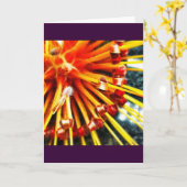 オレンジ針差しのプロテアのブランクの挨拶状 カード (黄色い花)