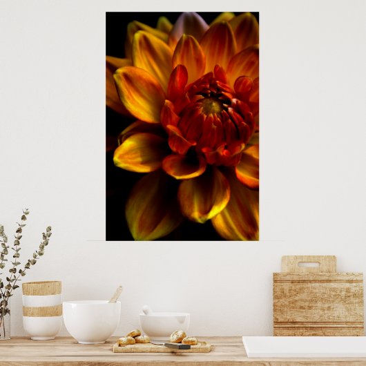 オレンジ開花 ポスター (キッチン)