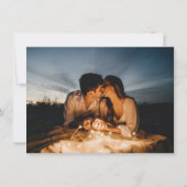 オレンジ離れ色の茶色の写真の結婚円 セーブザデート (裏面)