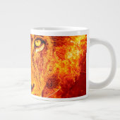 オレンジ顔のライオンと炎 ジャンボコーヒーマグカップ (右)