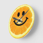 オレンジ顔時計 ラウンド壁時計 (傾斜)