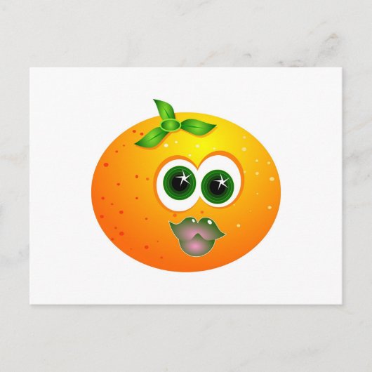 オレンジ顔 ポストカード (正面)