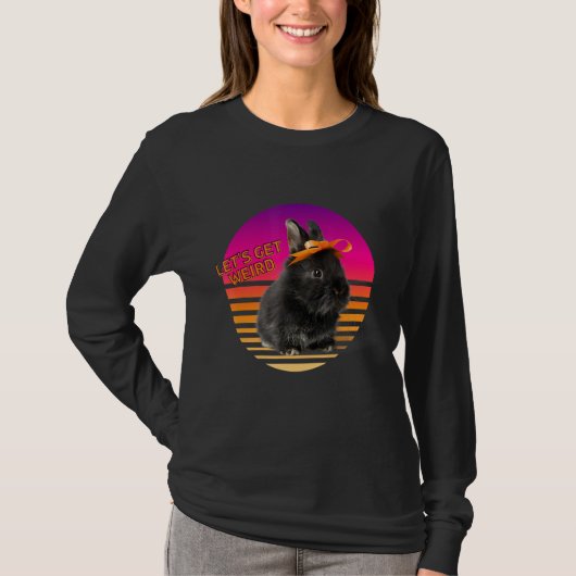 オレンジ風変わりの弓アニマでバニー・ラビット Tシャツ (正面)