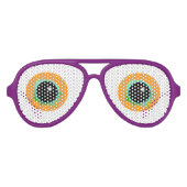 オレンジ風変わり色の目Googlyゴーグルグラス アビエーターサングラス (正面)