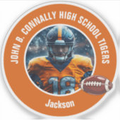 オレンジ高校サッカー選手フォトノート シール (正面)