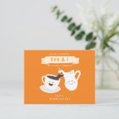 オレンジ魅力的とホワイトコーヒーとミルク シーズンポストカード (スタンド正面)