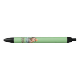 オレンジ魅力的と子供の名前が付いたかわいいカピバラ 黒ボールペン