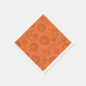 オレンジ魔法ヴィンテージ天空の太陽ムーンスターズ スタンダードカクテルナプキン (角)