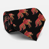 オレンジ魚のタイ ネクタイ (ロール)