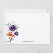 オレンジ鮮やかと紫のワイルドフラワーベビーシャワー 招待状 (裏面)