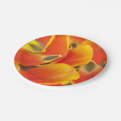 オレンジ鮮やかのチューリップ花びら写真 ペーパープレート (アングル)
