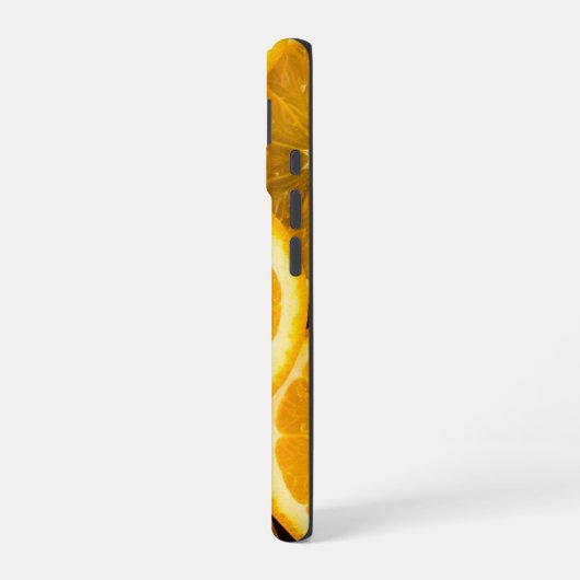 オレンジ鮮やかの柑橘類の果柄の写真 iPhone 16ケース (左側面)