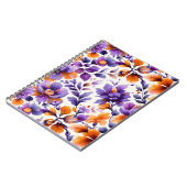 オレンジ鮮やか色と紫フローラ水色 | 緩和曲線 ノートブック (左側)