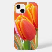 オレンジ鮮やか色のチューリップ花クローズアップ写真 Case-Mate iPhoneケース (裏面)