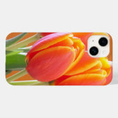オレンジ鮮やか色のチューリップ花クローズアップ写真 Case-Mate iPhoneケース (裏面 (横))