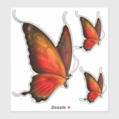 オレンジ鮮やか色のバタフカスタムィーのステッカーセット シール (シート)