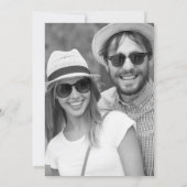 オレンジ鮮やか色のマゼンタタイポグラフィ日付の保存 セーブザデート (裏面)