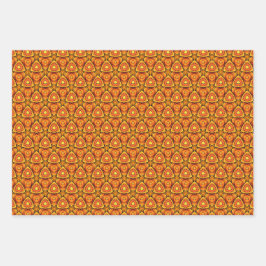 オレンジ鮮やか色の夏のエッセンス ラッピングペーパーシート