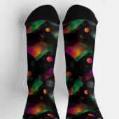 オレンジ鮮やか色の抽象芸術、マゼンタ色(黒) ソックス (上部)