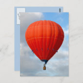 オレンジ鮮やか色の熱気球はがき ポストカード (正面/裏面)