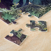 オレンジ鮮やか色の花を咲かせた植物。 ジグソーパズル (側面)