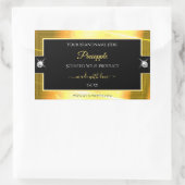 オレンジ鮮やか色ブラック光沢のある光輝性製品ラベル 長方形シール (バッグ)