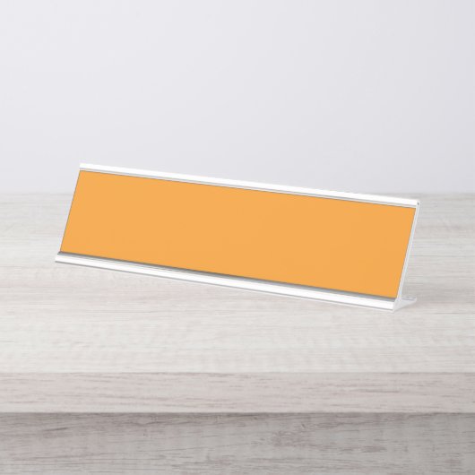 オレンジ鮮やか色、赤い黄色の抽象芸術ブレンド デスクネームプレート (正面)