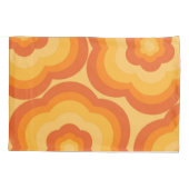 オレンジ鮮やか色Y2Kワイルドフラワーはっきりしたレトロ春 枕カバー (裏面)