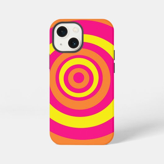 オレンジ黄色ピンク柄の携帯電話ケース iPhoneケース (裏面)