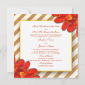 オレンジ黄色赤いウェディングカントリークリビア 招待状 (裏面)