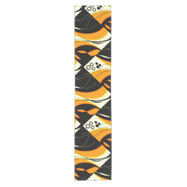 オレンジ黒いデザイン ショートテーブルランナー